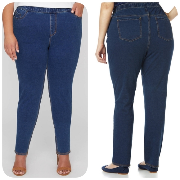 catherines knit jeans pull on